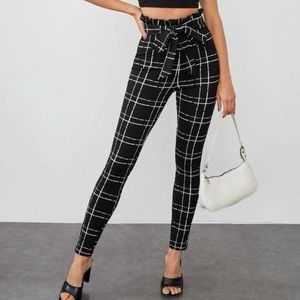 Belted Plaid Trouser Slacks Pants size XS